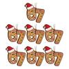 Christmas Ornament Acrylic Gingerbread Number 67 Pendant with Hat Festive Xmas Tree Decoration Holiday Gift