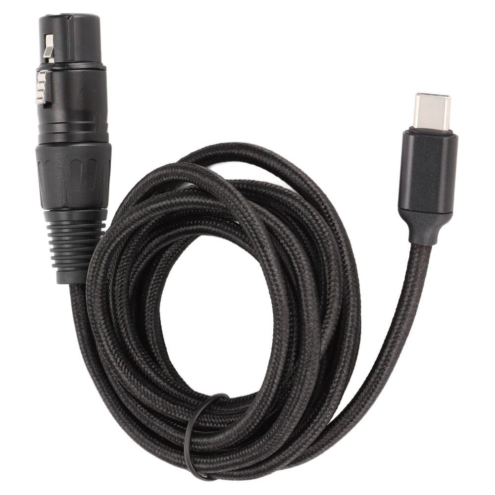Low Noise Type C Microphone Audio Cable Plug and Play USB Mic Recording Cable  Studio Recording