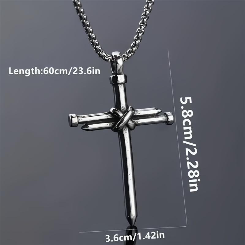 Fashion Cross Pendant Necklace - Simple Unisex Design Titanium Steel Elegant Suitable for Daily Wear 1pc and As a Thoughtful Gift Special Occasions