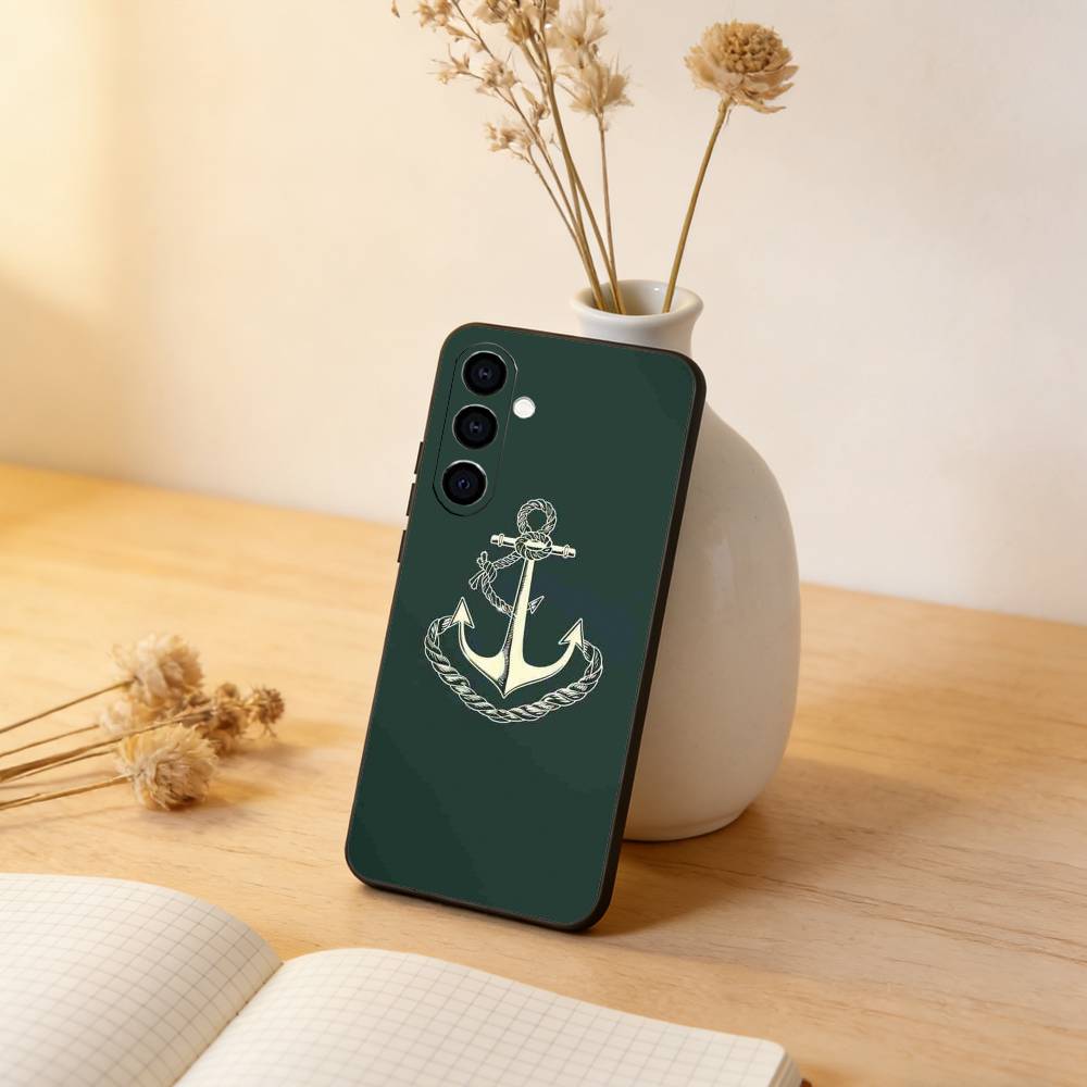 Чехол для телефона с рисунком 'Якорь' для Samsung Galaxy A73, A72, A71, A70, A53, A52, A51, Мягкий силиконовый черный чехол