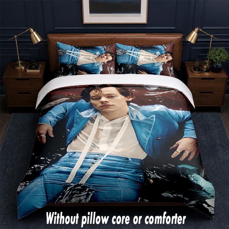 Harry Styles Design Bed Bedding Set 1 Duvet Cover + 2 Pillowcases Soft Breathable Household Bed Linens