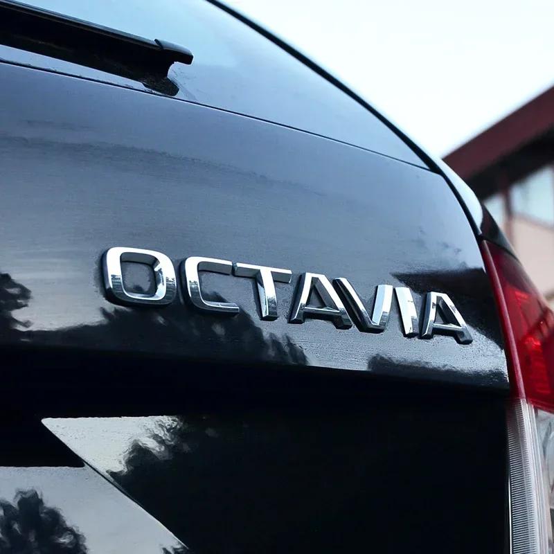 DAYB7 1pcs 3D ABS Octavia car Letter Rear trunk Decals Emblem badge sticker Decal Car styling For Skoda MK3 MK4 A5 A7 auto Accessories