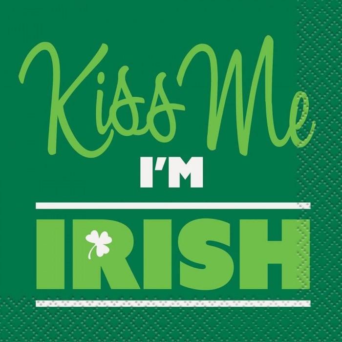 Generique Kiss Me IÂ´m Irish St Patricks Day Napkins (Pack of 16)