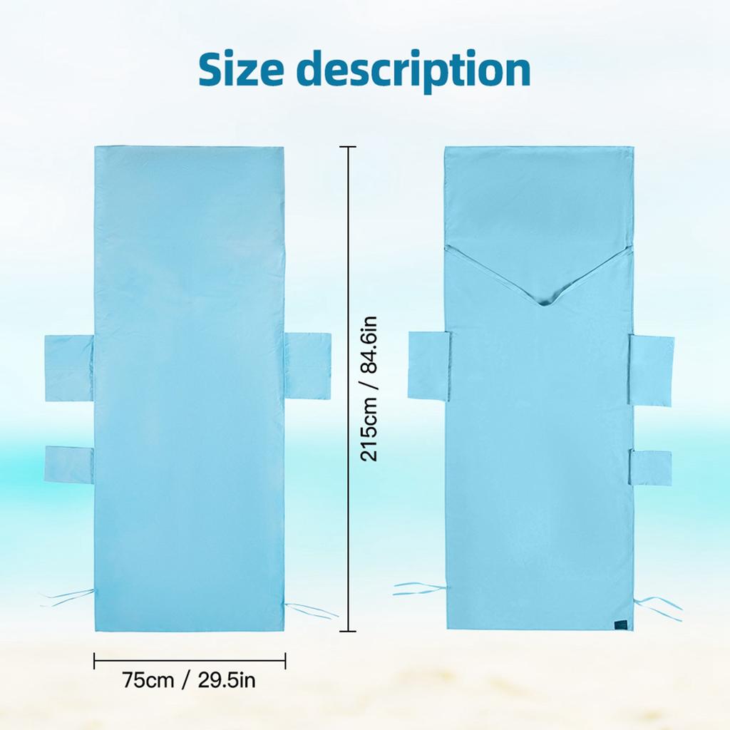 Чехол для шезлонга, пляжный чехол для шезлонга, ультратонкое волокно с карманами, очень длинные пляжные полотенца Salo