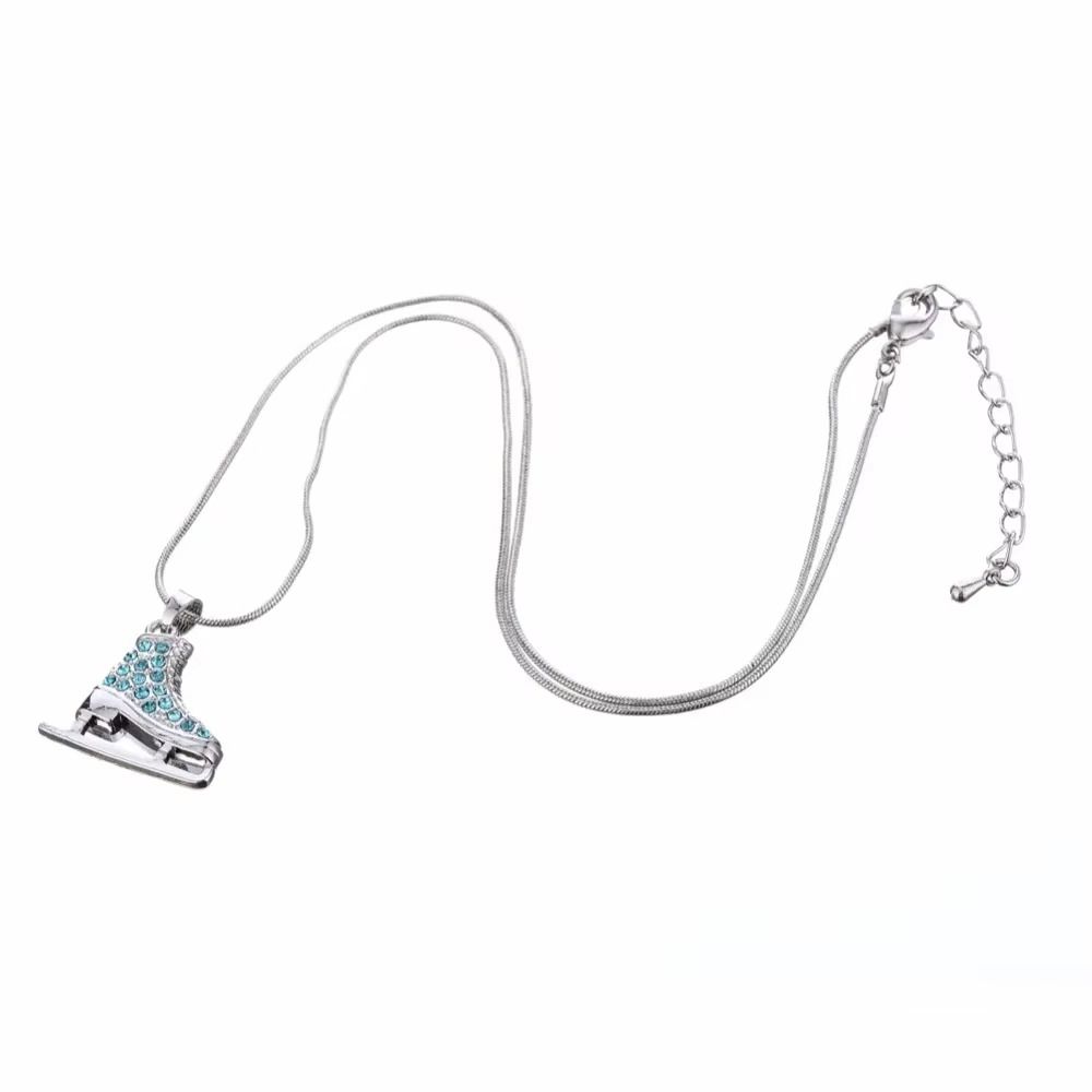 Choker Winter Ice Skate Shoe Necklace Sliver Color Figure Skating Pendant Winter Sport