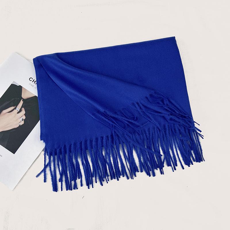 Autumn and Winter New Solid Color Scarf Imitation Cashmere Scarf Women's Warm Shawl Scarf