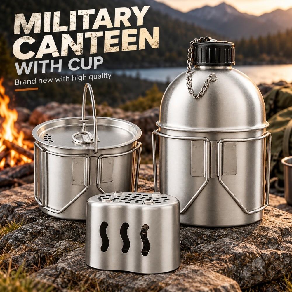 0.6L Camping Kettle Cups 304 Stainless Steel Outdoor Cookware Camping Portable Water Cup