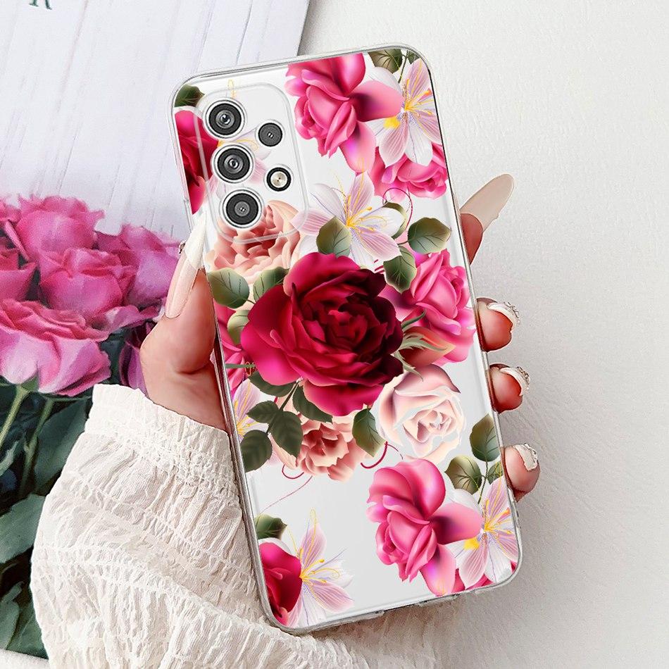 For Samsung Galaxy A23 Elegant Floral Butterfly Phone Case For Samsug A23 5G 4G SM-A235F SM-A236B Soft Silicone TPU Cases