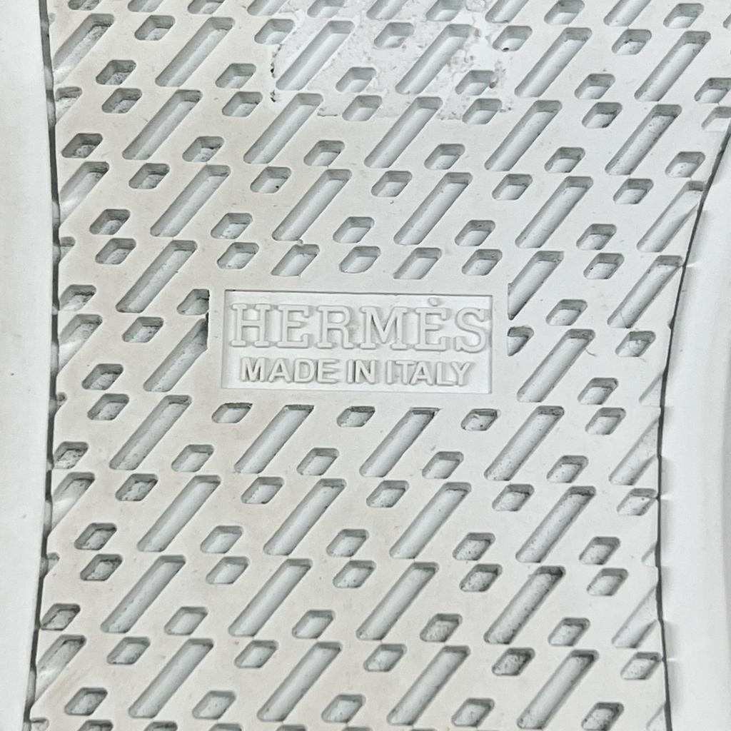 Отличные низкие кроссовки HERMES Innocent с вышивкой логотипа, белый канвас, Женские 37 241180Z Б/У