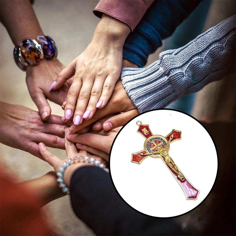 Catholic Saint Crucifix Pendant Prayer Vintage Religious Decoration  Home Office Decoration