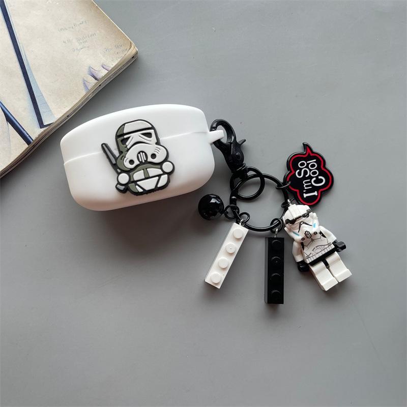 Compatible with SONY WF-1000XM1 wireless Bluetooth earphone protective case with black-and-white cartoon silicone soft shell