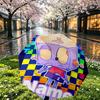 Custom Name Personalized Cosmic Bot Crew Print Umbrella, Auto Open Close, 8‑Rib Sturdy Frame, Commute Camping Hiking Use, Birthday Gift