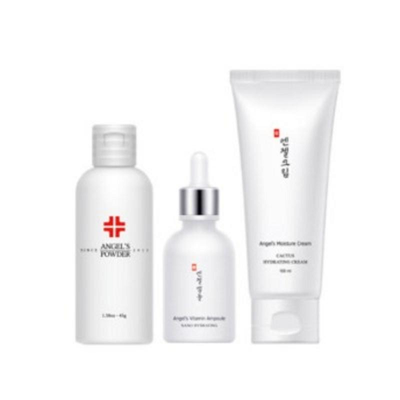 Bon Korea Angel Powder + Angel Vitamin Ampoule + Angel Moisture Cream, 1 Set