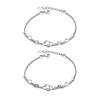 Intertwined Hearts Bracelet Copper Alloy Bracelet with Rhinestone Female Wrist Jewelry Valentine's Day Anniversary Gift for Her Girlfriend Wife