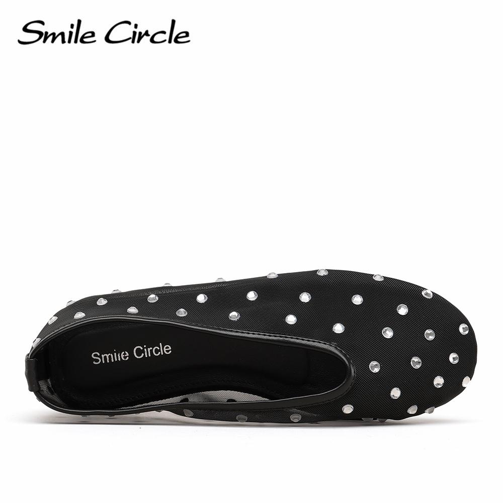 Marcy Wmbellished сетчатые балетки женские прозрачные туфли на плоской подошве с кристаллами круглый носок женские сандалии из натуральной кожи