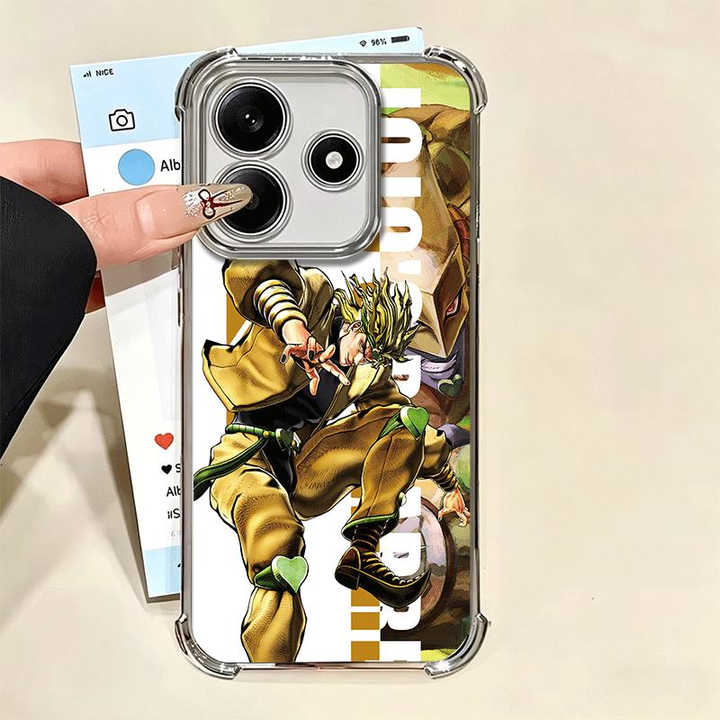 Мягкий чехол для телефона с дизайном из аниме JoJo Adventure для Xiaomi Redmi Note 14 15 Pro Plus 13 12 11S 11T 5G 10 9S 9 Покрытие Защита от падения Fund