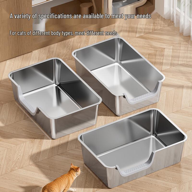 Интегрированный лоток для кошачьего туалета Jingyu из нержавеющей стали с защитой от брызг