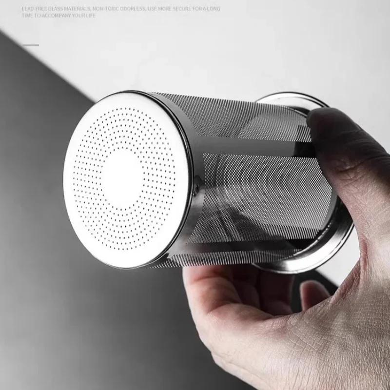 3 In 1 Coffee Powder Filter Powder Cup Stainless Steel Coffee Powder Sifter with Lid Bean Grinder Powder Cup Coffee Brewing Tool