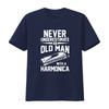 Harmonicist Never Underestimate An Old Unisex With A Harmonica T Shirt vintage Breathable Versatile Comfortable streetwear