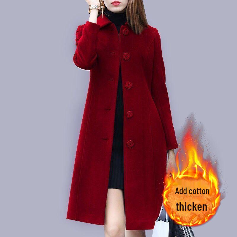 Женское шерстяное пальто узкого кроя в британском стиле - средняя длина, коллекция весна 2025 г.