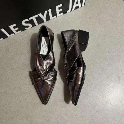 Мода 2025 Мода Новые туфли-лодочки женские на низком каблуке Ретро Острый носок Офисные Элегантные Удобные Классические Карьерные туфли Zapatos Mujer