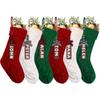 XIMISHOP 6 ШТУК Рождественские чулки, 18 дюймов, большие чулки крупной вязки, персонализированные рождественские украшения-подвески с бирками для имени для праздника