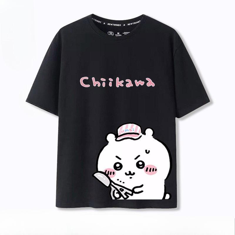Chiikawa Japanese Cartoon Graphic TShirt Men Women Couple Casual Summer ShortSleeve Oversized Harajuku Streetwear Gift Top