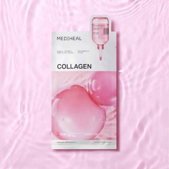 MEDIHEAL Collagen Essential Mask 10P rich serum moisturizing skincare sheet face pack.