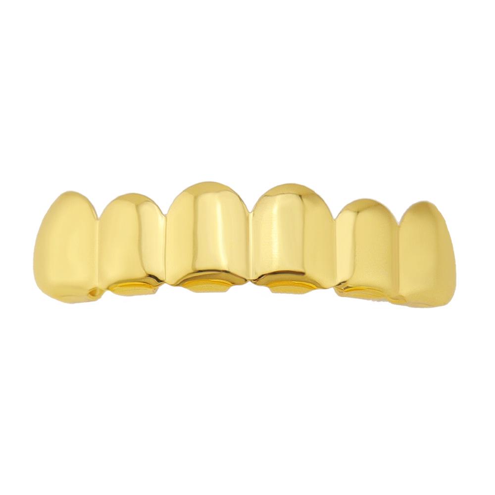 European & American Gold-Plated Hip-Hop Grillz: Glossy Tooth Accessories