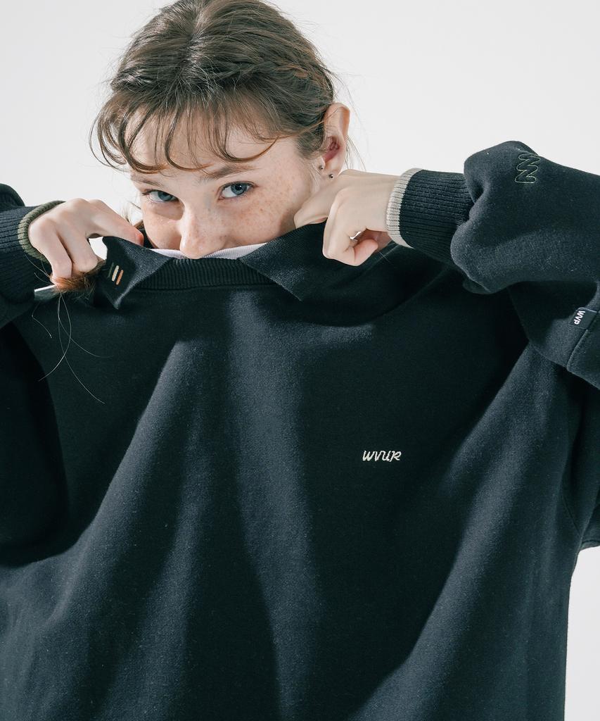 WV PROJECT Jeje Collared Sweatshirt Black Mjmt7514
