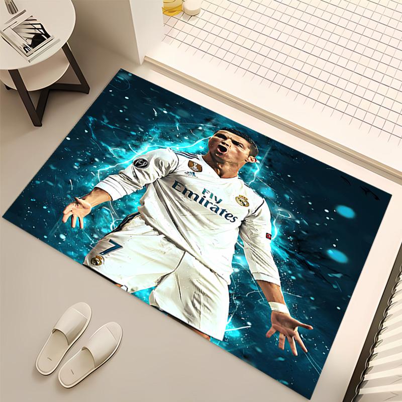 1pc Cristiano Ronaldo Print Area Rug - Soft, Washable Non-Slip Indoor Mat, Living Room, Home Office Decorative Rug,Office Decorative