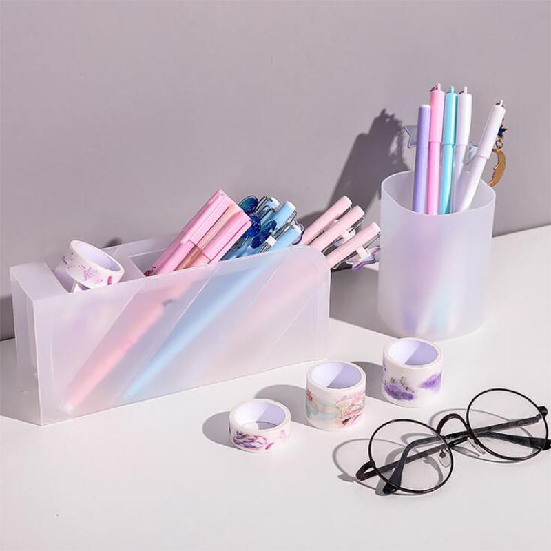 Настольный держатель для ручек, ящик для хранения карандашей и макияжа Kawaii, большой вместительный настольный органайзер, чехол-подставка, школьные и офисные канцелярские принадлежности