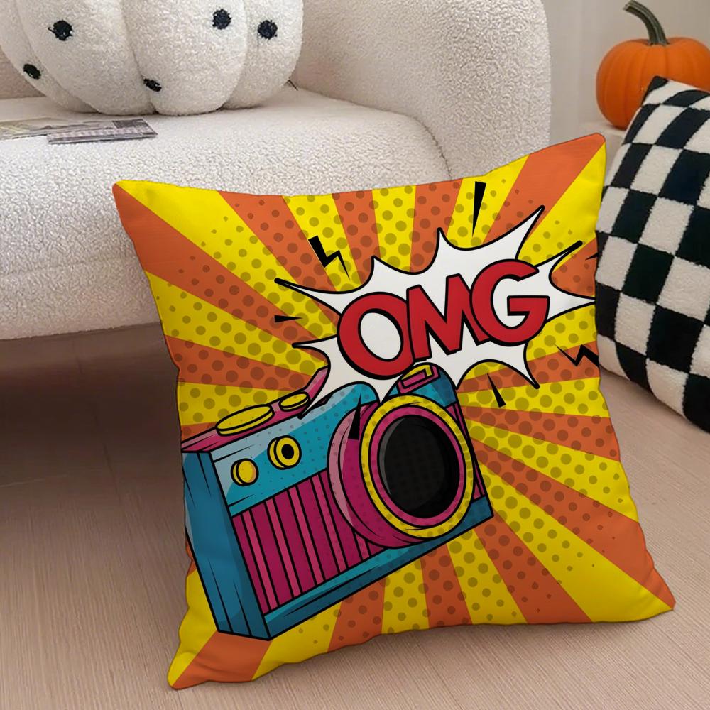 Classic Pop Art American Art RRoy Lichtenstein Cushion Cover Throw Pillow Cover Hidden Button Durable Polyester Chair Cushion