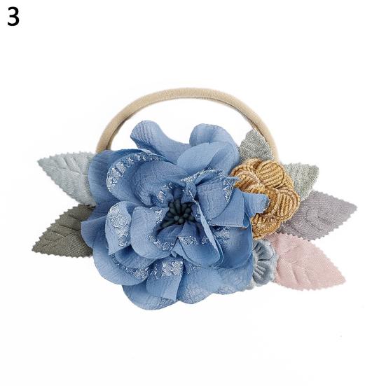 Детская повязка на голову с искусственным цветочным принтом, мягкие эластичные стразы, декоративная подарочная ткань, повязка для волос для новорожденных, головные уборы для девочек, аксессуары для волос