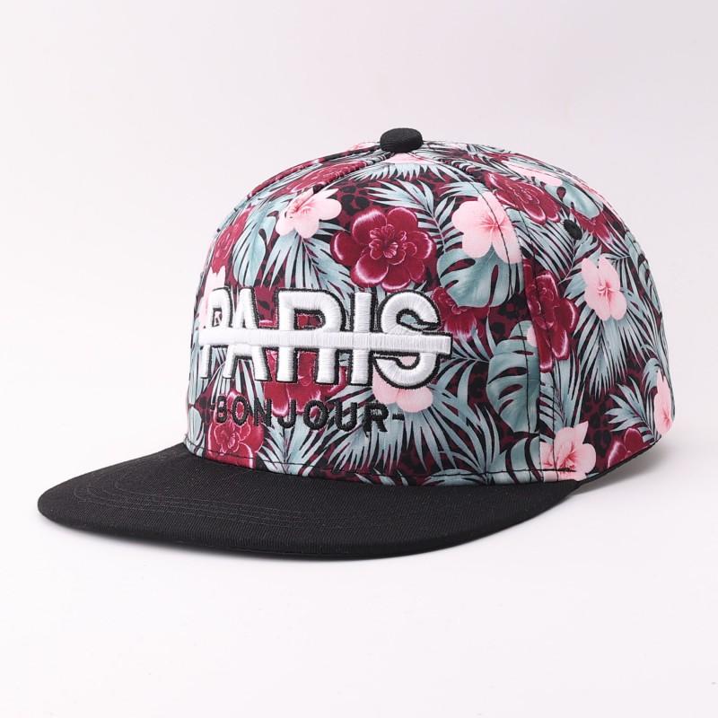 Flat Brim Baseball Cap Hip Hop Style Embroidered Sun Hat Men Women