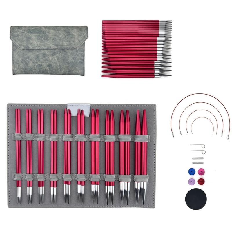 Набор круговых спиц Короткие круглые спицы Сменные круговые спицы Размер 3 мм-8 мм Инструмент для вязания