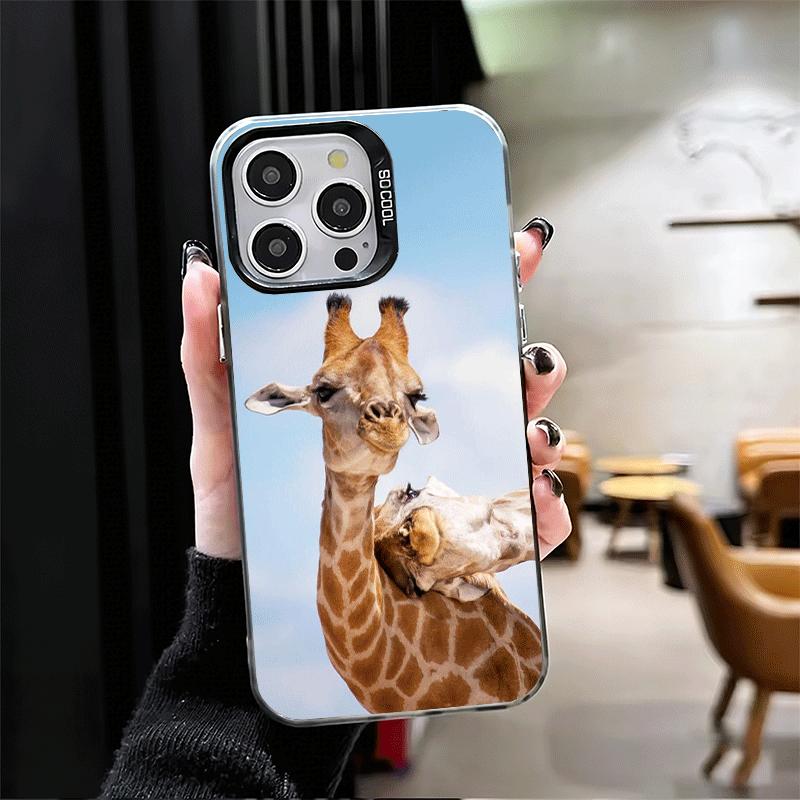 Ударопрочный чехол для телефона с рисунком жирафа для iPhone 17 Air 16 16E 15 Pro Max 14 Plus 13 Mini 12 Задняя крышка Противоударный Fundas