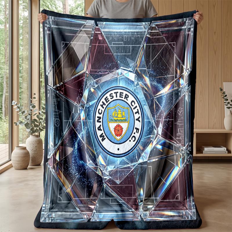 Manchester City Theme blanket Soft Flannel Blanket Plush Throw Blanket Cozy Sofa Bed Blanket for Home Decor
