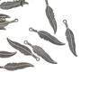 50 Pieces Vintage Feather Charm Leaves Pendant for Jewelry Making DIY Craft