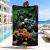 Mon-ster Truck Adventure Beach Towel, Super Soft Microfiber, Perfect Gift for Her/Him, Birthday, for Pool, Beach, Travel, Decor Beach Party