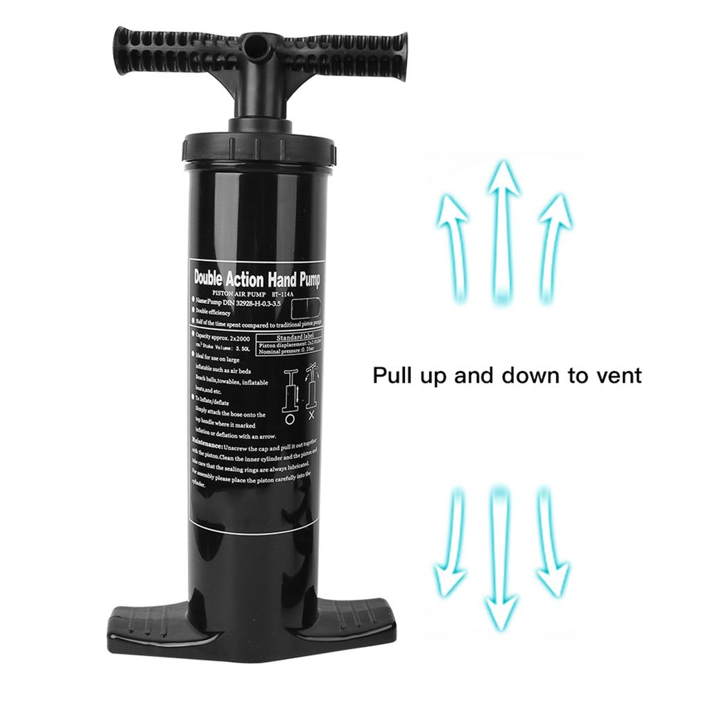 Черный сверхлегкий оригинальный пластиковый цилиндр, двухходовой мини ручной надувной воздушный насос для резиновых лодокL