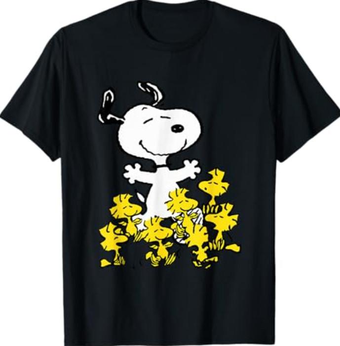 Peanuts Snoopy Chick Party Crew Neck T-T-Shirt