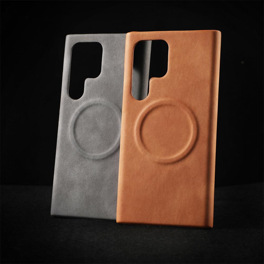 Luxury Sheepskin Leather Magnetic Phone Case For Samsung S26 S25 S23 S24 Ultra For Magsafe Wireless Charging Shockproof Cover