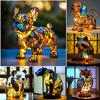 Creative Panda Dolphin Lion Leopard Dog Animal Resin Led Night Light Ornament For Desk