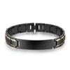 Fashionable Titanium Steel Black Gold Bent Brand Unisex Customized Stainless Steel Bracelet