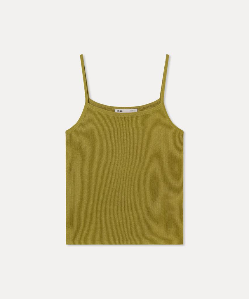 MIXXO [Базовый] Вязаный топ без рукавов в рубчик из льна_Miwkag510T