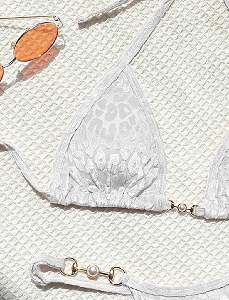 2025 Pearl Leopard Print Sexy Thong Swimsuit