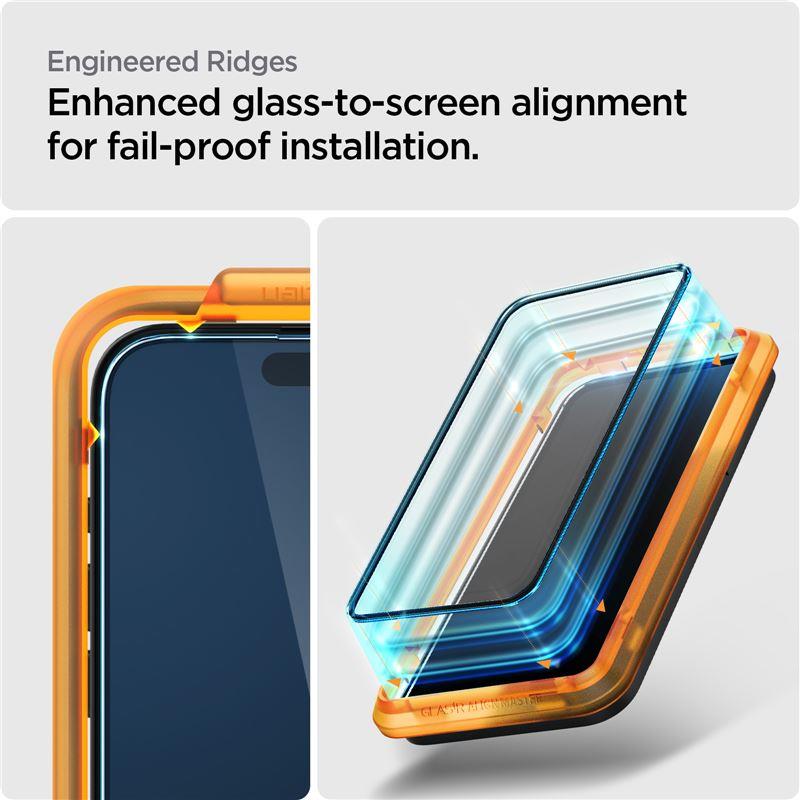 Tempered glass screen protector for iPhone 15 Plus ALM Glass FC - black 2 pcs.