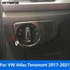 Interior Accessories For Volkswagen VW Atlas Teramont 2017-   Carbon Fiber Head Light Lamp Switch Button Cover Trim