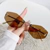New Frameless Letter F Diamond-set Polygonal Sunglasses Fashionable Street S Sunglasses Women